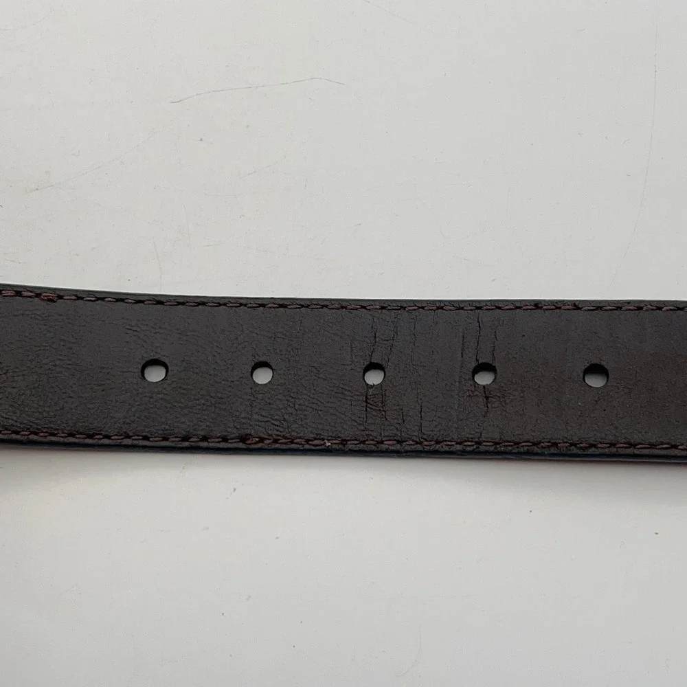 Mossy Oak Mens Brown Genuine Leather Belt Camo Patch‎ Silver Buckle Logo 49